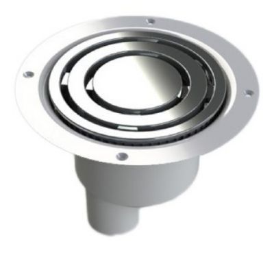 IMPEY LEVEL-DEC/AQUA-DEC EASY FIT CHROME VINYL FLOOR GULLY with VERTICAL OUTLET, UTVC01/V